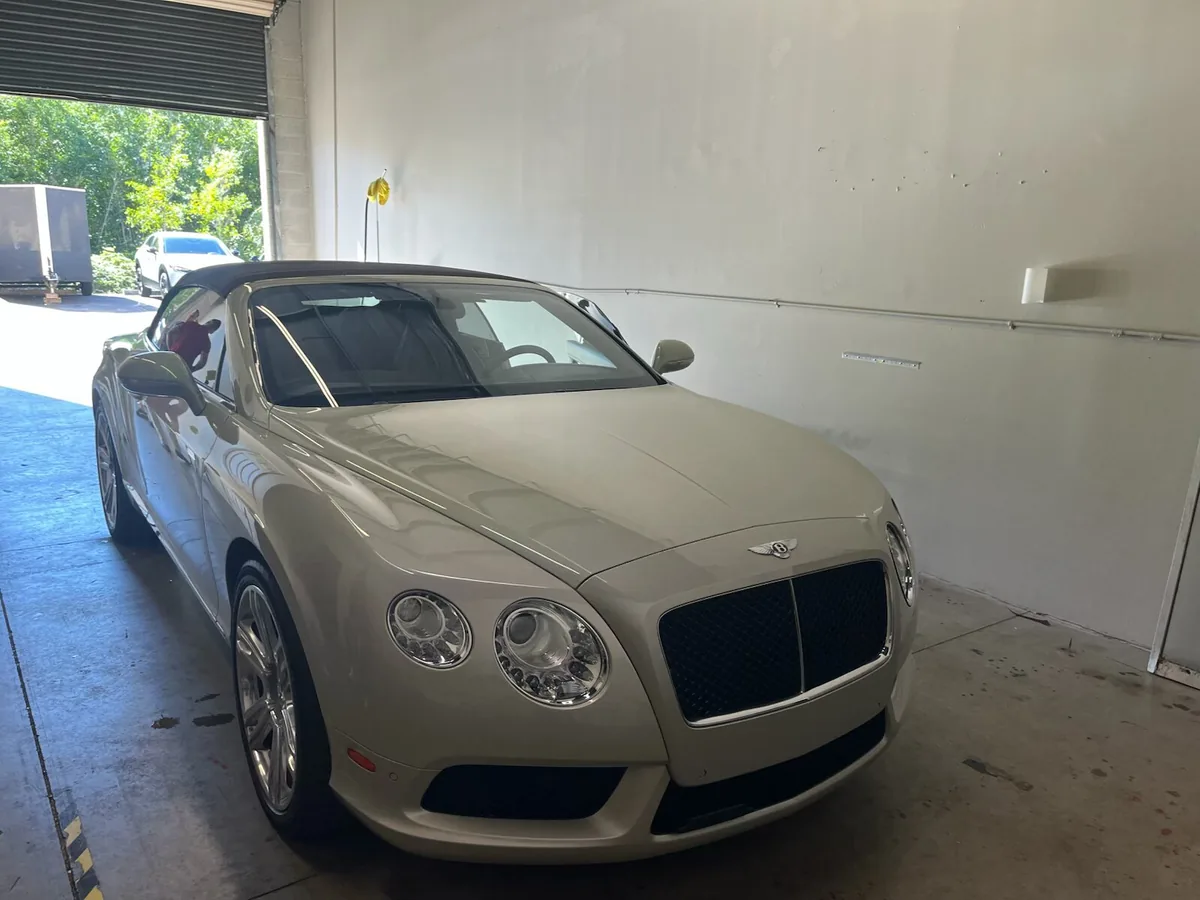 Finished window tint on a Bentley Continental
